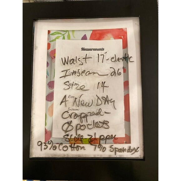 A New Day Pants Size 14 Cropped Black & White Striped Side Zipper Elastic Waist - Picture 7 of 12